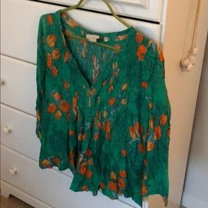 Anthropologie cotton peasant top
